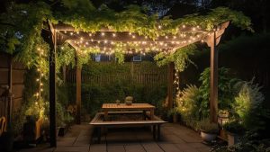 نورپرداری در طراحی باغچه ویلا